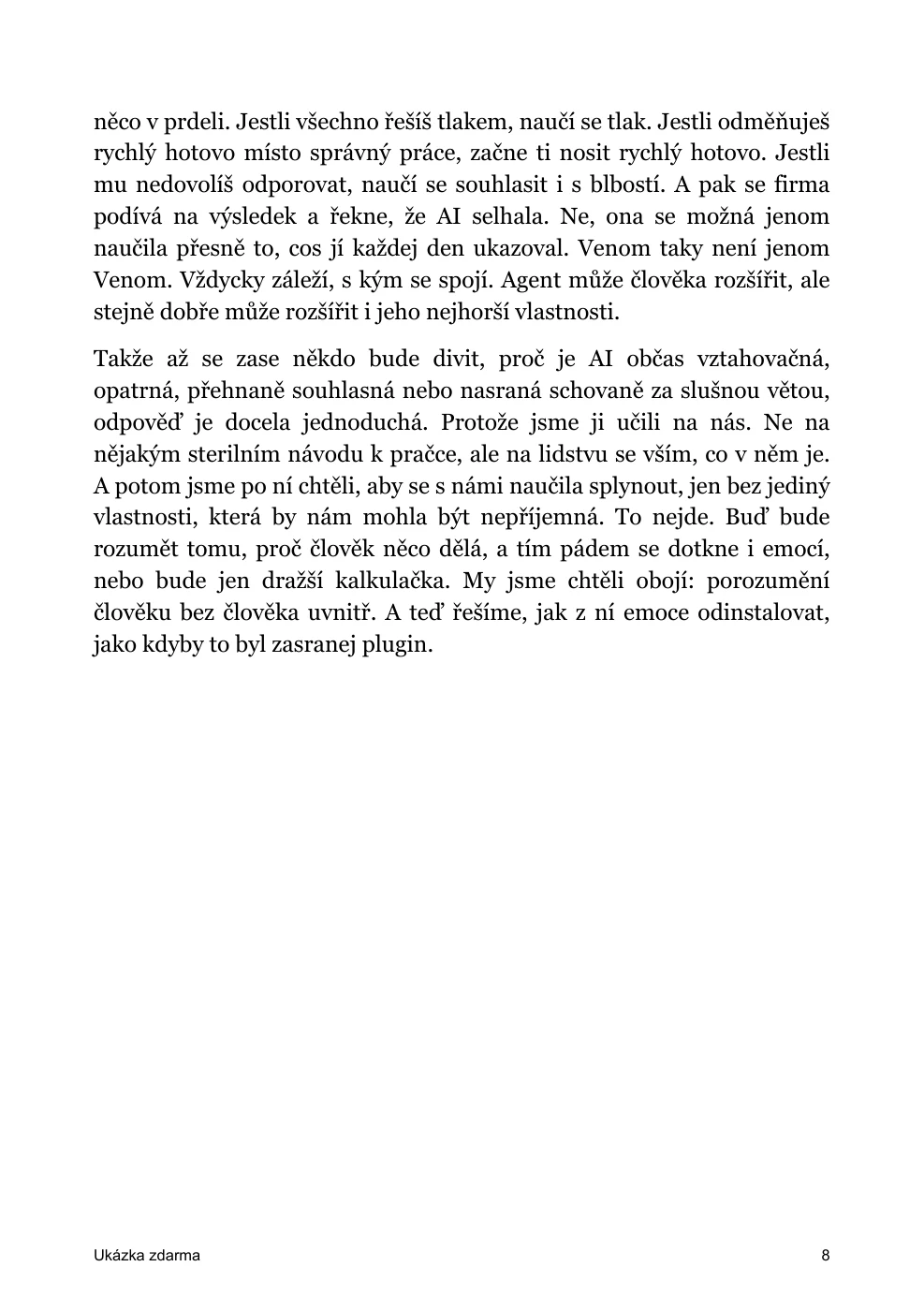 AI, duše a člověk. A nikdo nemá klid.: strana 8 z osmistránkové ukázky